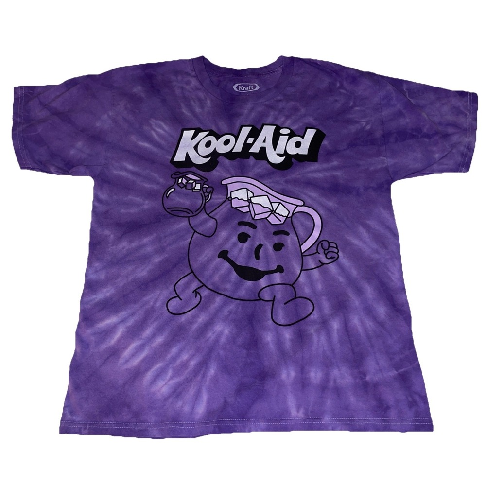 Grape Kool-Aid Man t shirt purple tye-dye Kraft SizeMedium Measurements Pictured